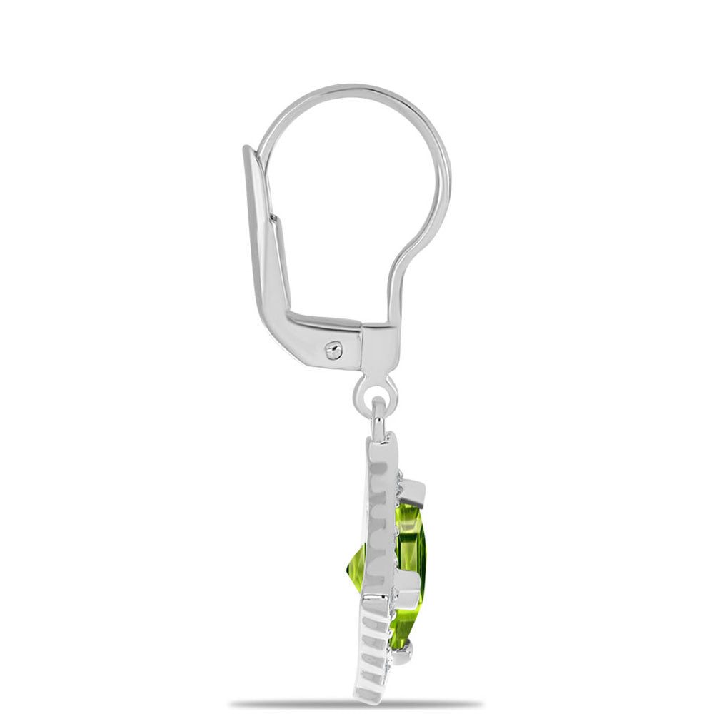 Pendientes de Plata con Peridoto de Changbai y Topacio Blanco
