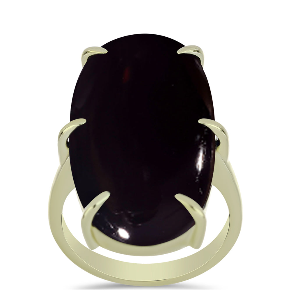 Anillo de Plata Bañada en Oro con Ónix negro de Suwar