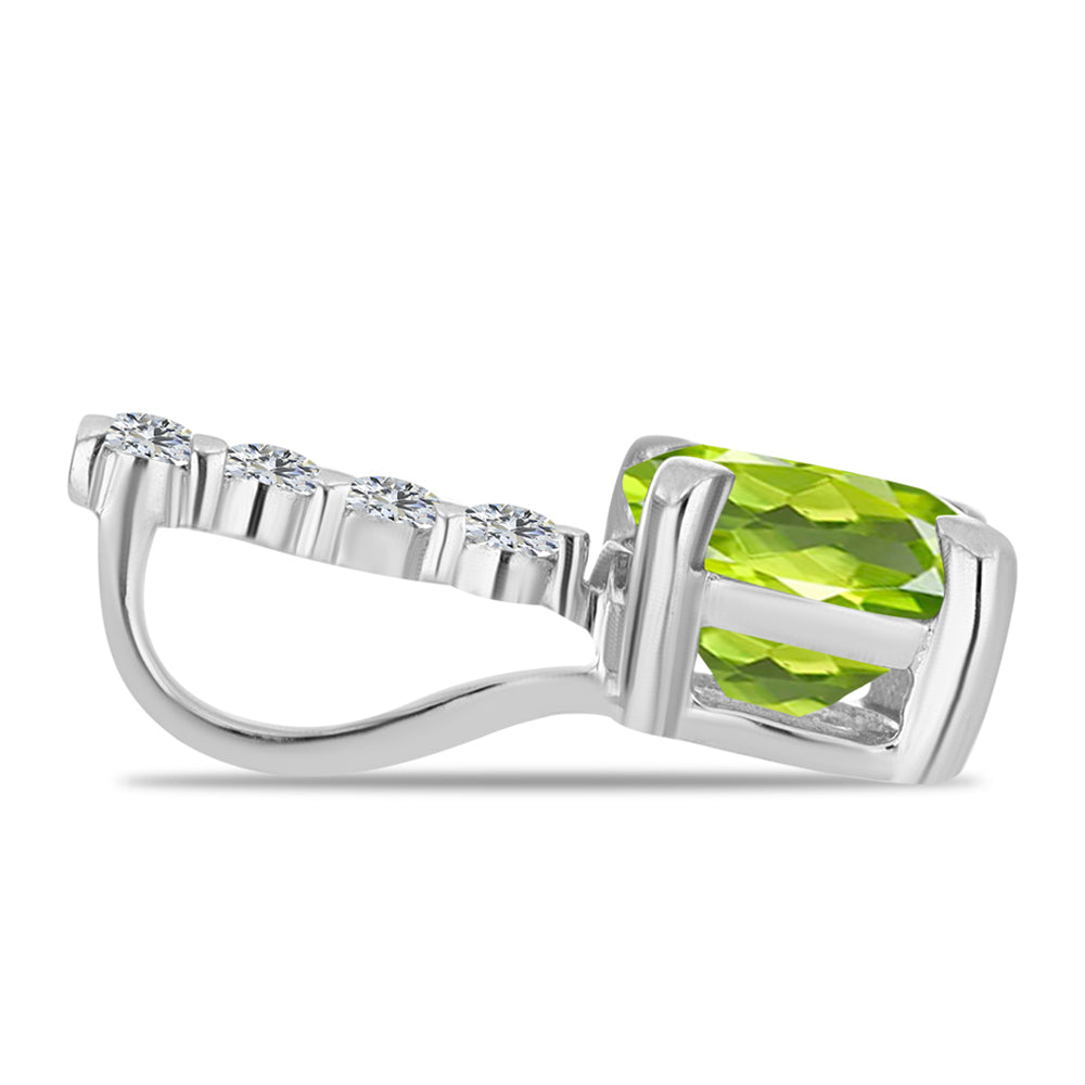 Colgante de Plata con Peridoto de Changbai y Topacio Blanco