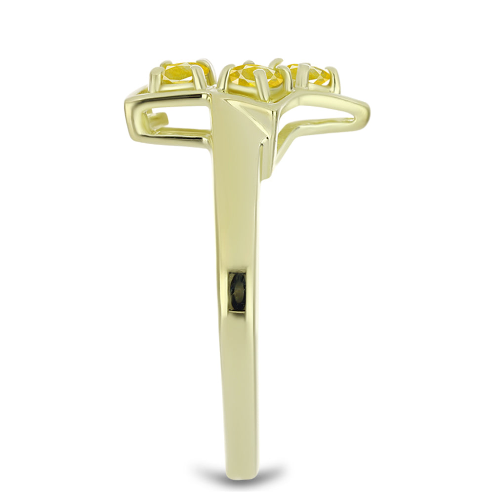 Anillo de Plata Bañada en Oro con Zafiro Amarillo Rosebery