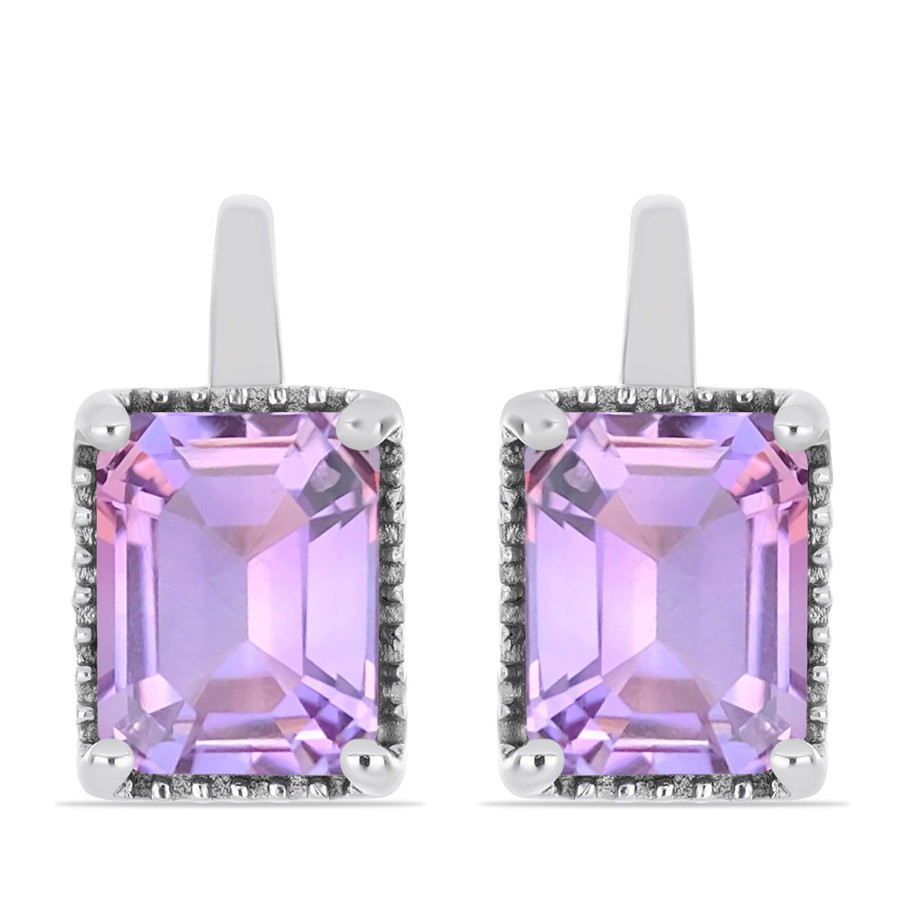Pendientes de Plata con Amatista Rosa de Francia