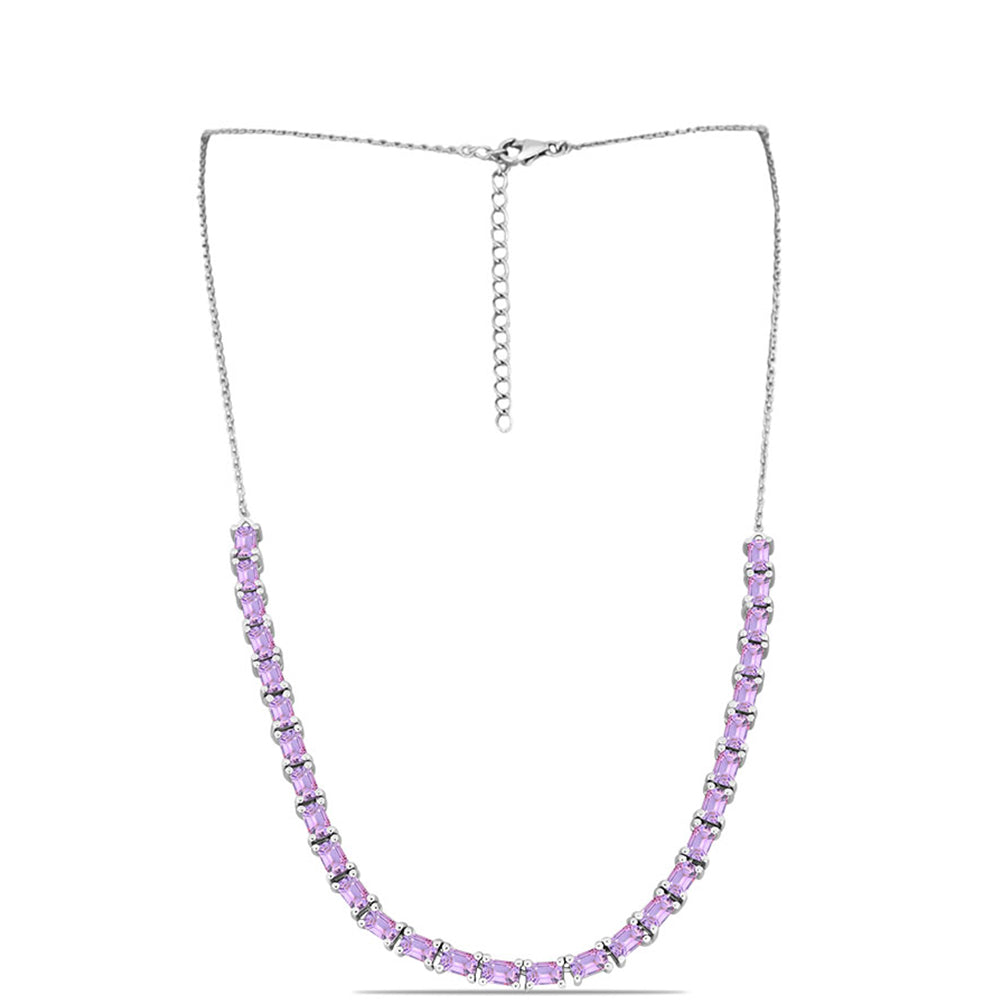 Collar de Plata con Amatista Rosa de Francia