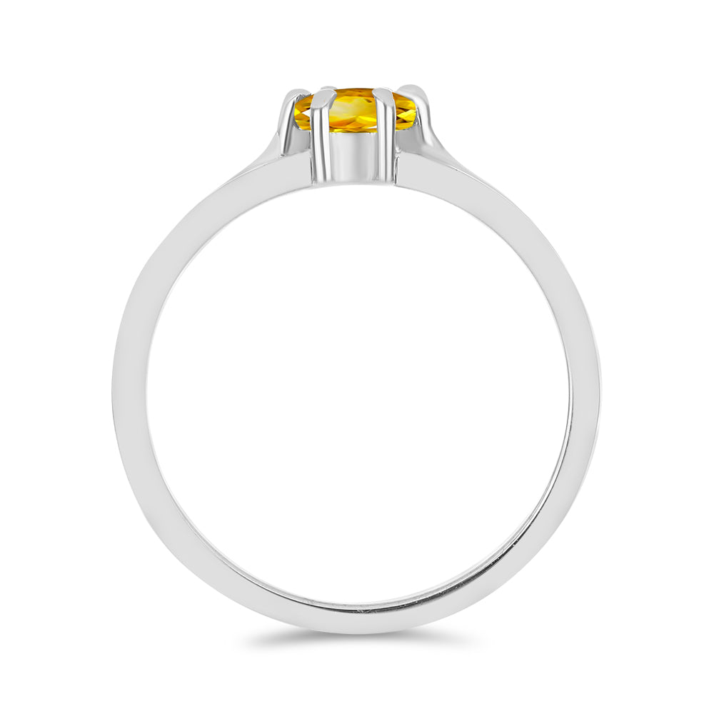 Anillo de Plata con Citrino de los Montes Urales