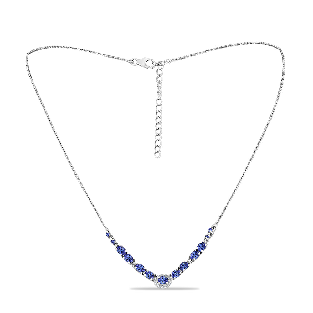 Collar de Plata con Tanzanita y Topacio Blanco