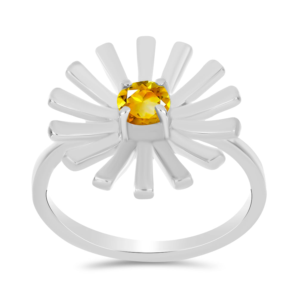 Anillo de Plata con Citrino de los Montes Urales