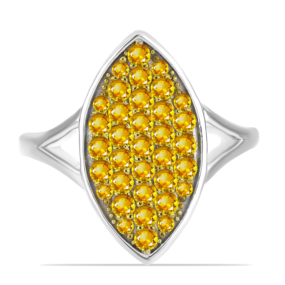 Anillo de Plata con Citrino de los Montes Urales