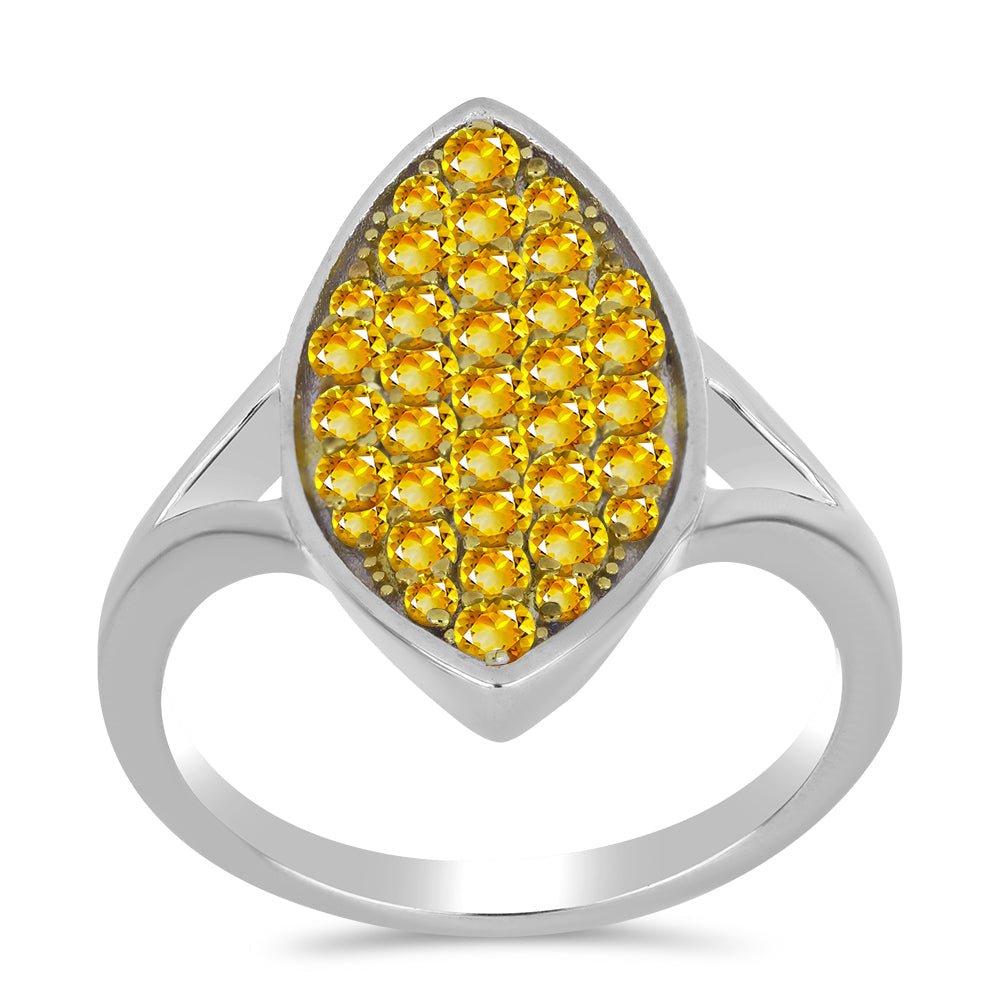 Anillo de Plata con Citrino de los Montes Urales