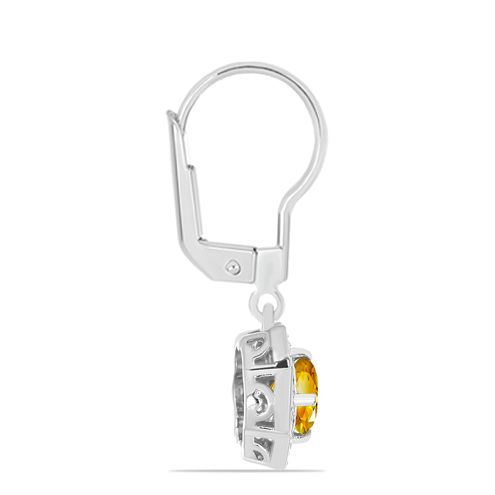 Pendientes de Plata con Citrino de los Montes Urales y Topacio Blanco