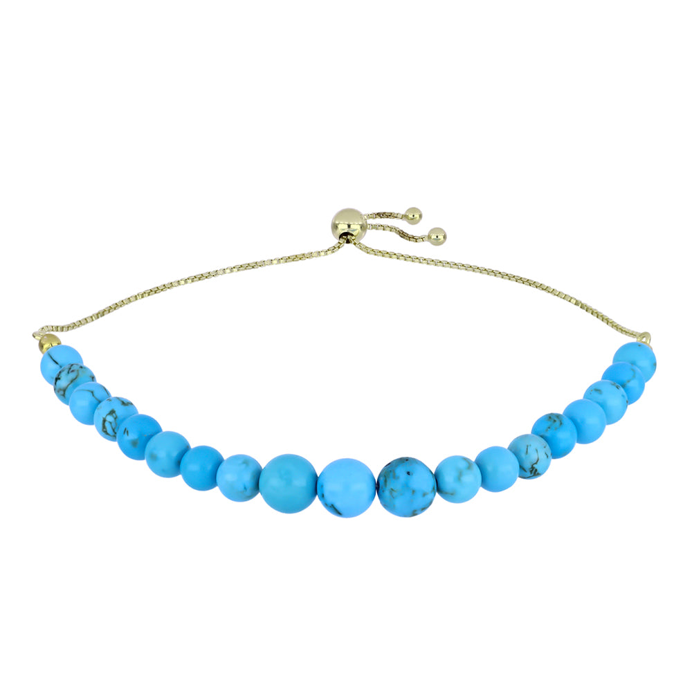 Pulsera de Plata Bañada en Oro con Turquesa Bella Durmiente