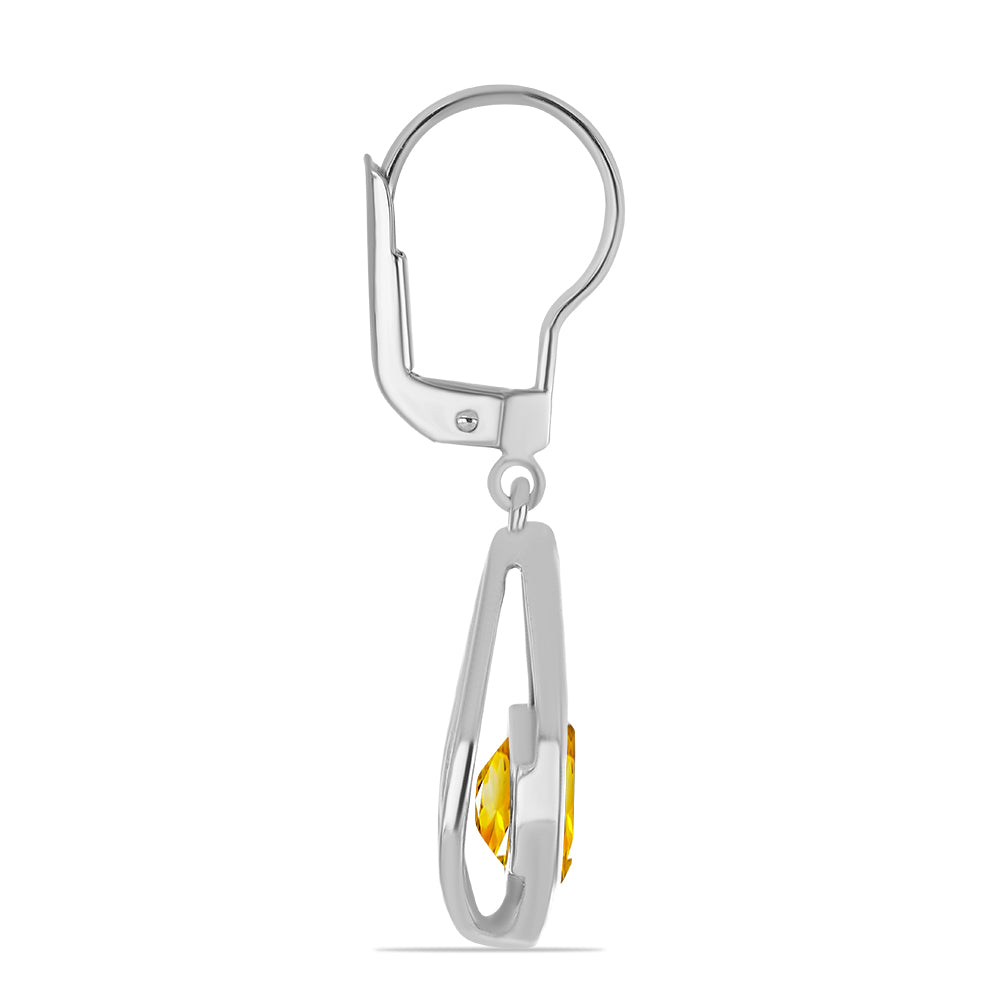 Pendientes de Plata con Citrino de los Montes Urales