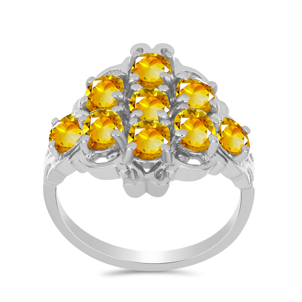 Anillo de Plata con Citrino de los Montes Urales