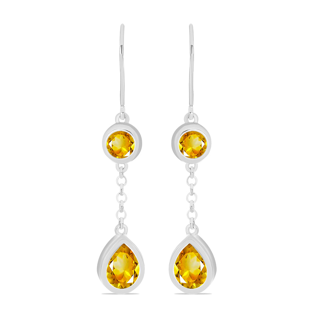 Pendientes de Plata con Citrino de los Montes Urales
