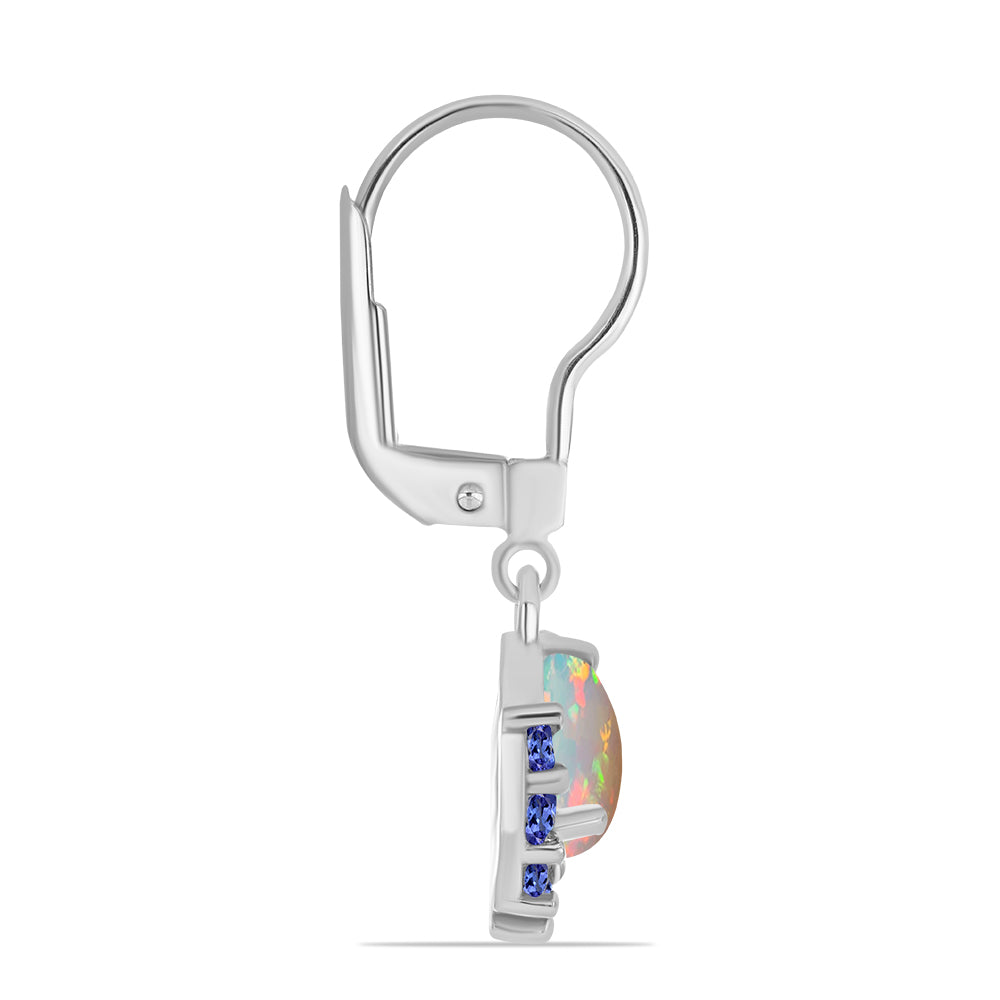 Pendientes de Plata con Tanzanita y Ópalo Etíope de Lega Dembi