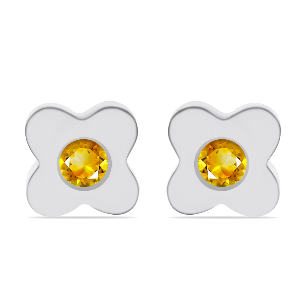 Conjunto de Plata con Citrino de los Montes Urales ( Pendientes +Anillo )