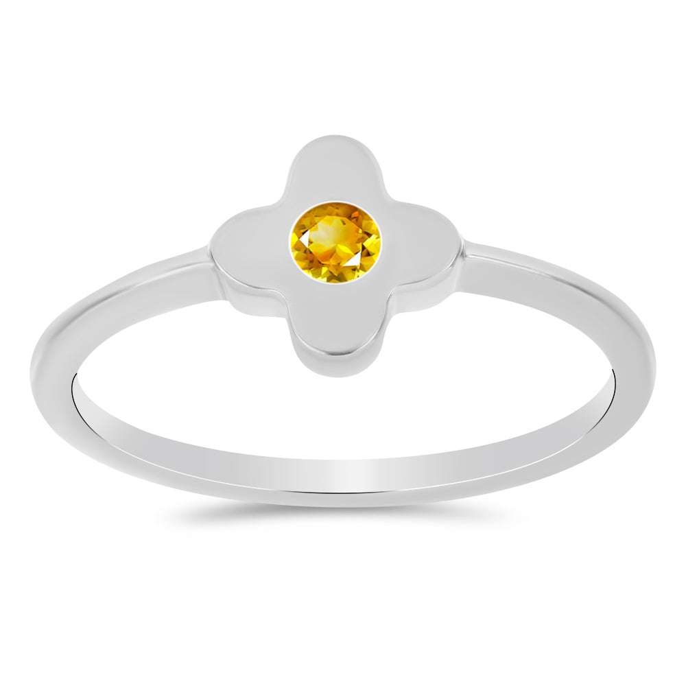Conjunto de Plata con Citrino de los Montes Urales ( Pendientes +Anillo )