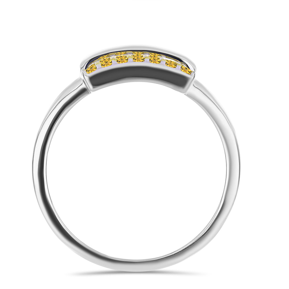 Anillo de Plata Bañada en Oro con Citrino de los Montes Urales