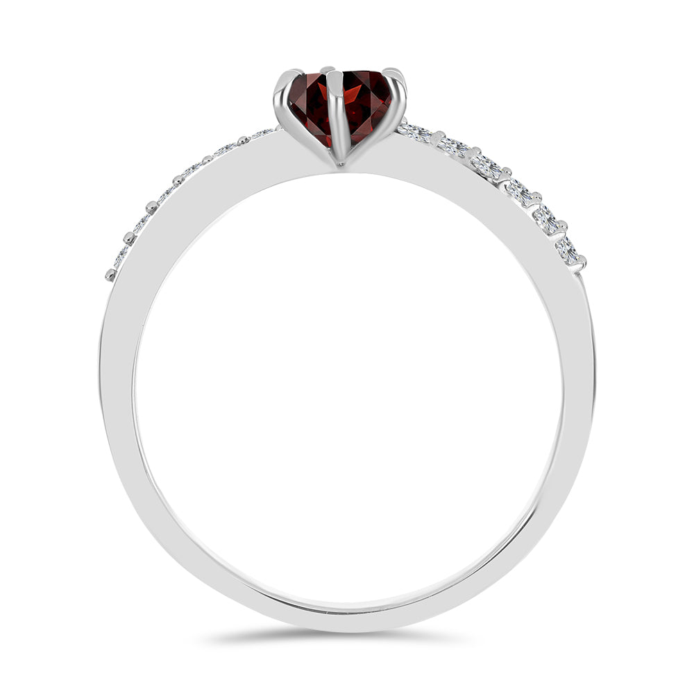 Anillo de Plata con Granate Barton y Topacio Blanco
