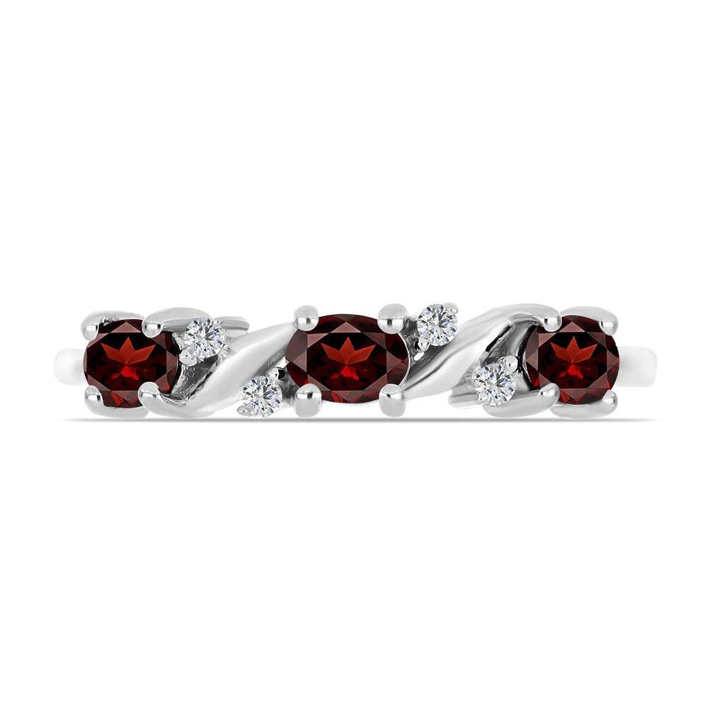 Anillo de Plata con Granate Barton y Topacio Blanco