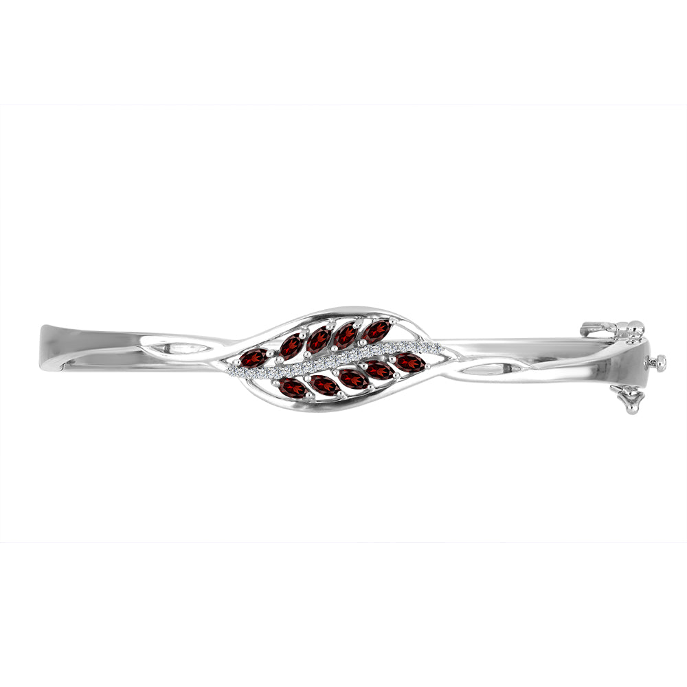 Pulsera de Plata con Granate Barton y Topacio Blanco