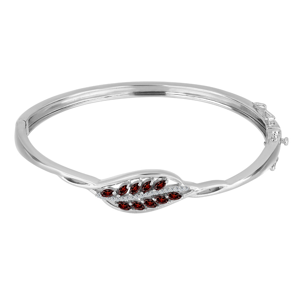 Pulsera de Plata con Granate Barton y Topacio Blanco