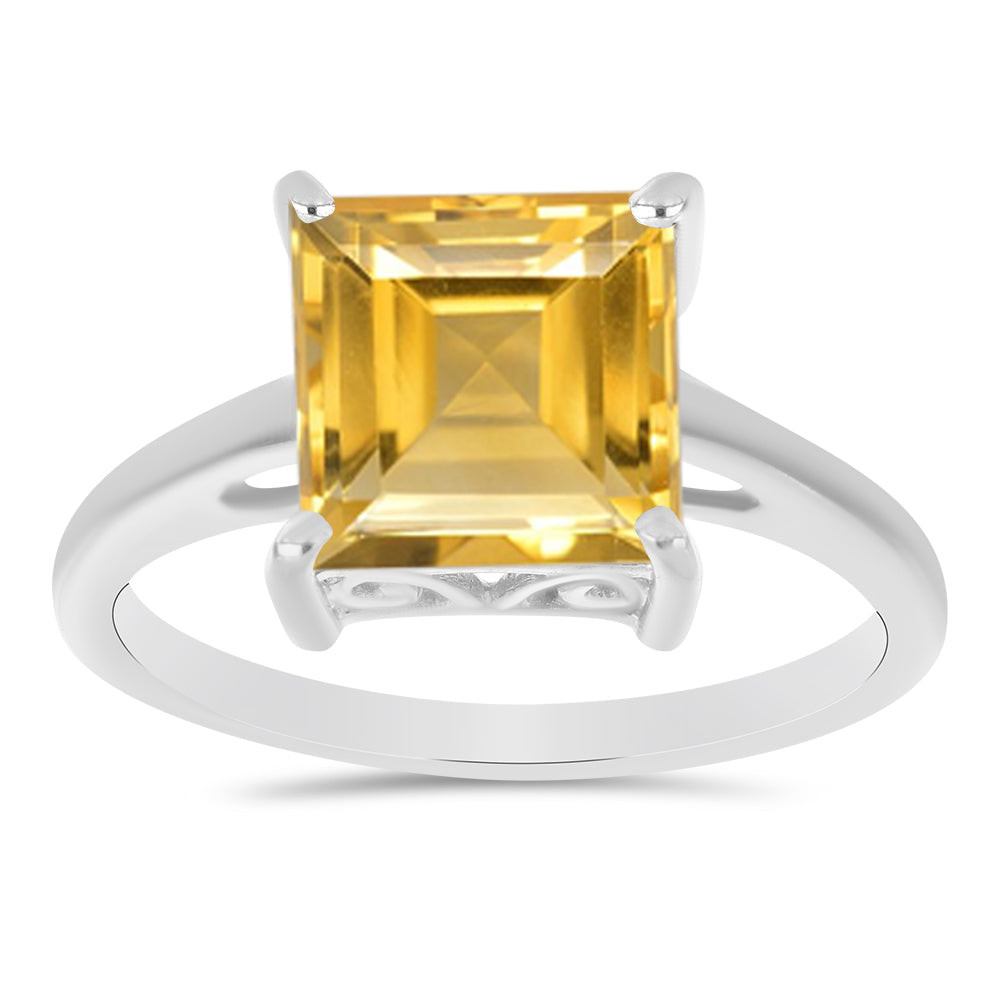 Anillo de Plata con Citrino de los Montes Urales