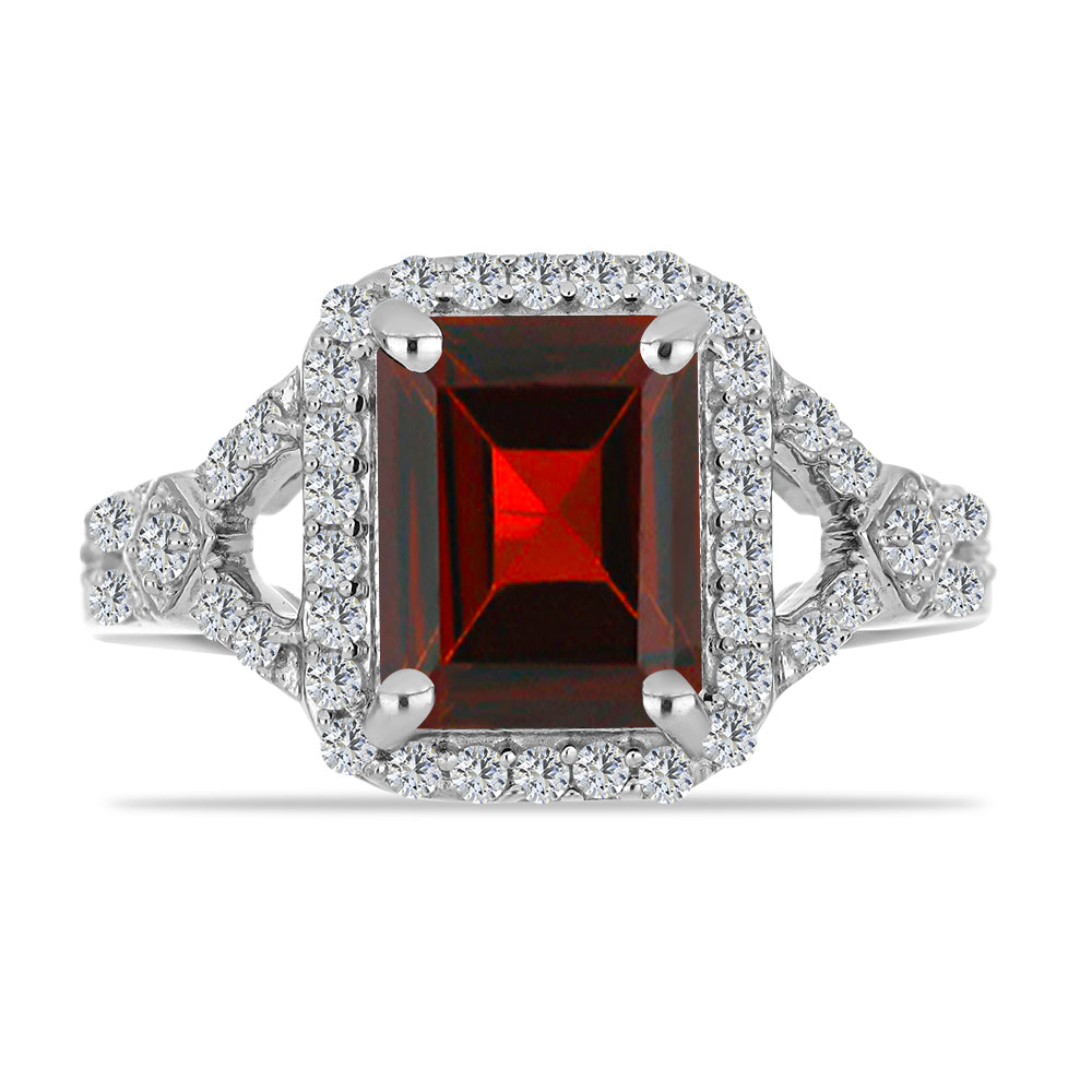 Anillo de Plata con Granate Barton y Topacio Blanco