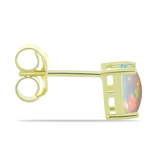 Pendientes de Plata Bañada en Oro con Ópalo Etíope de Lega Dembi