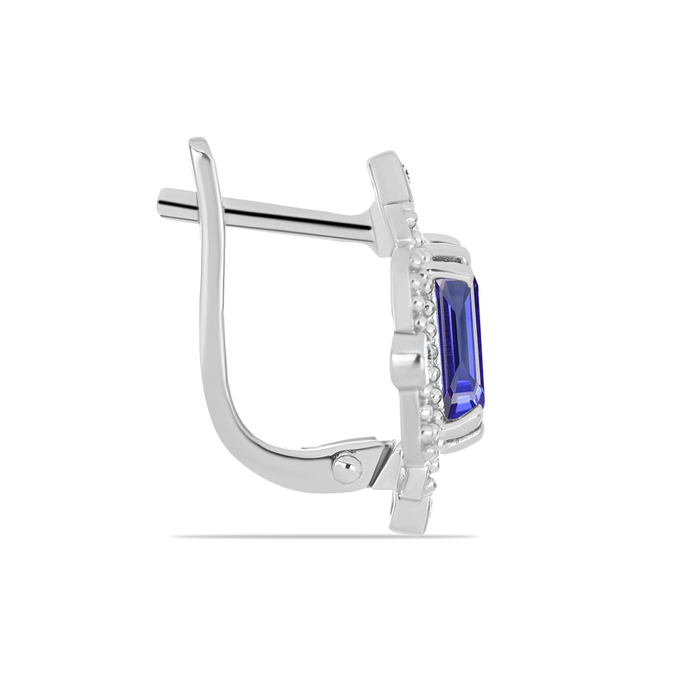 Pendientes de Plata con Tanzanita y Topacio Blanco