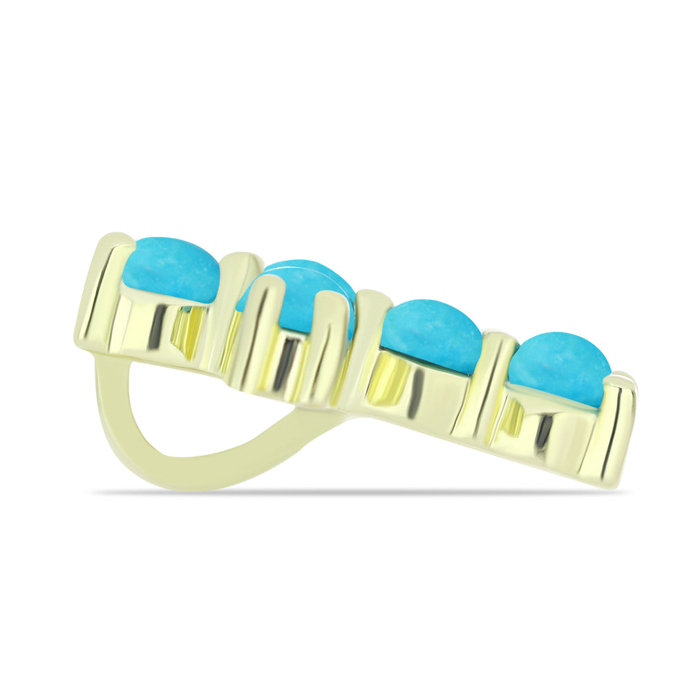 Cruz Colgante de Plata Bañada en Oro con Turquesa Bella Durmiente