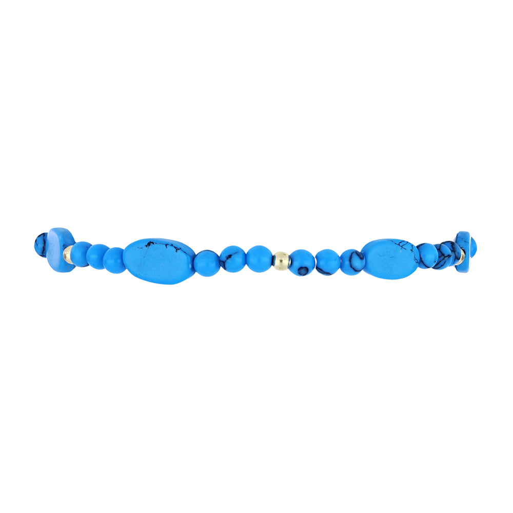 Pulsera de Plata Bañada en Oro con Turquesa Bella Durmiente
