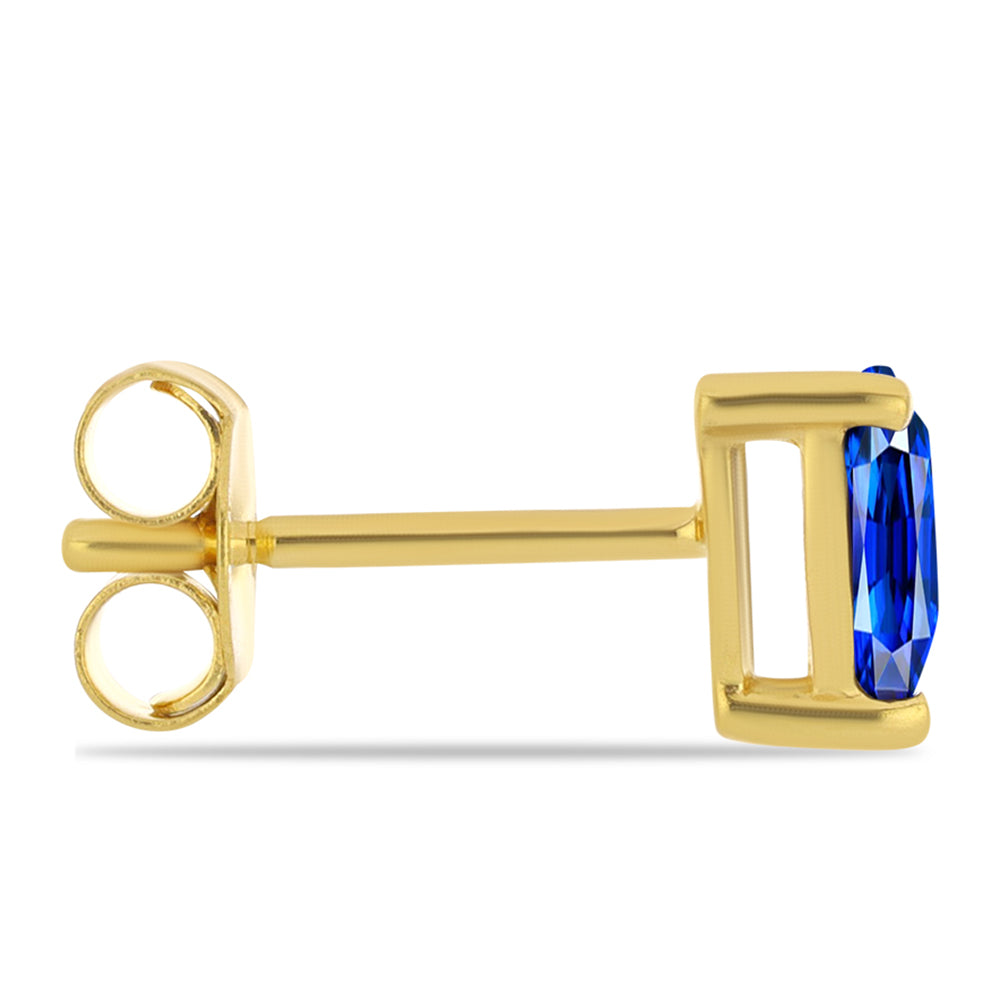 Pendientes de Plata Bañada en Oro con Zafiro Azul Australiano