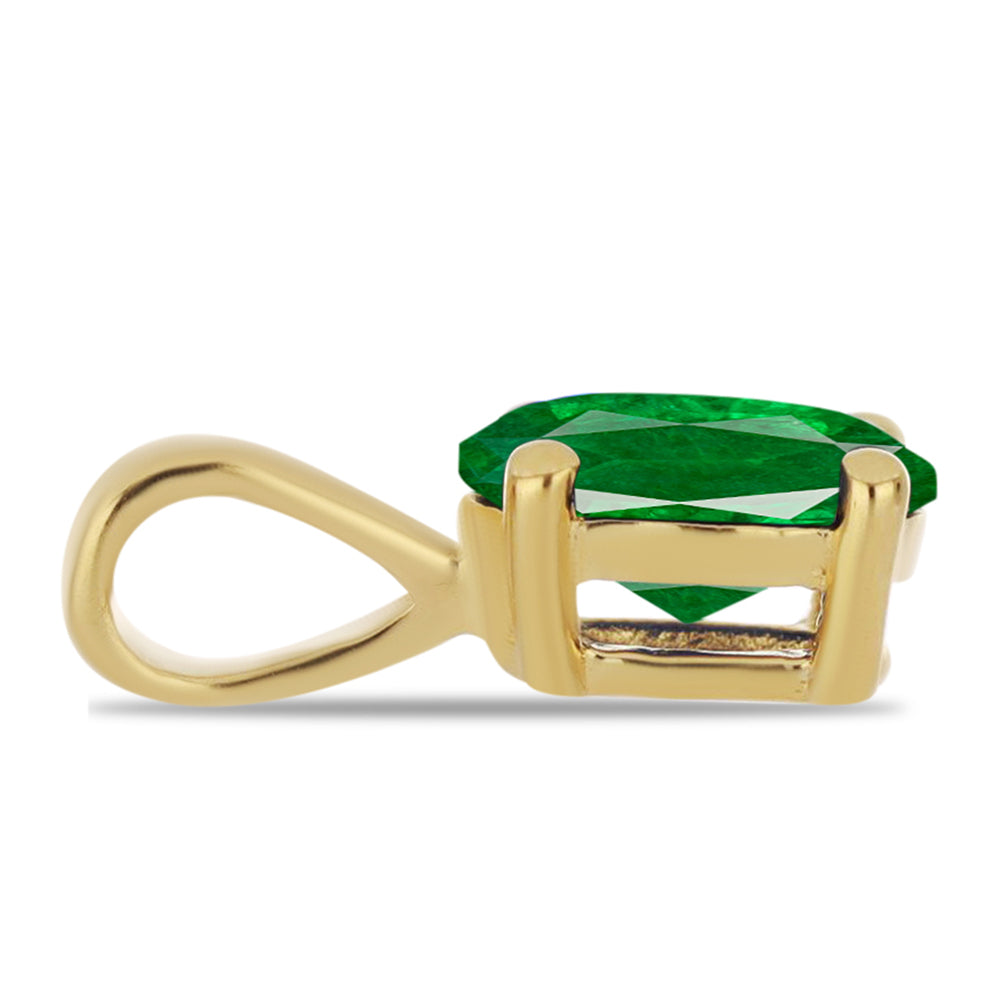 Conjunto de Plata Bañada en Oro con Rubí artificial y Esmeralda artificial ( Colgante )