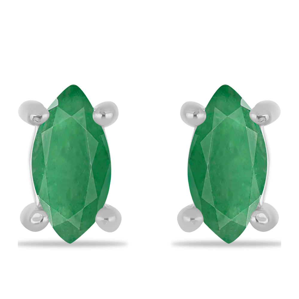 Pendientes de Plata con Esmeralda de Brasil