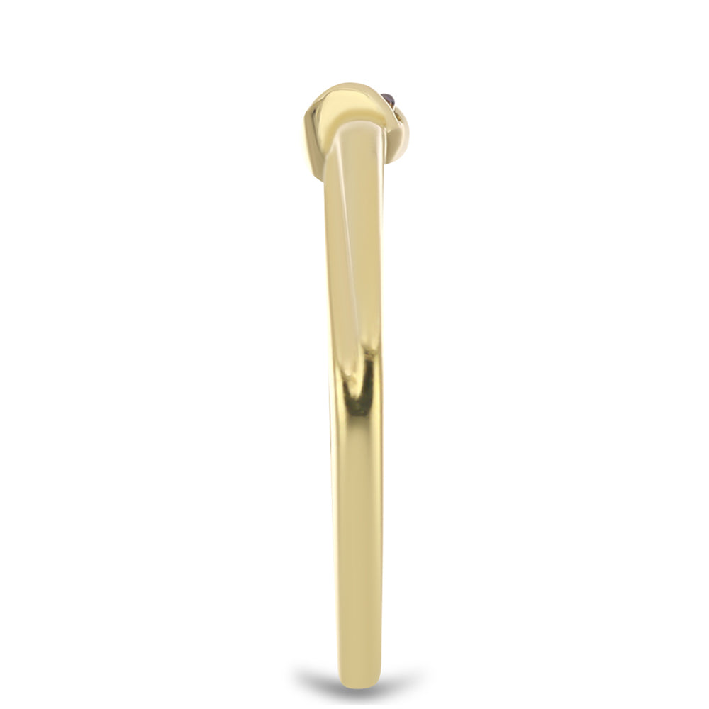 Anillo de Plata Bañada en Oro con Diamante Verde