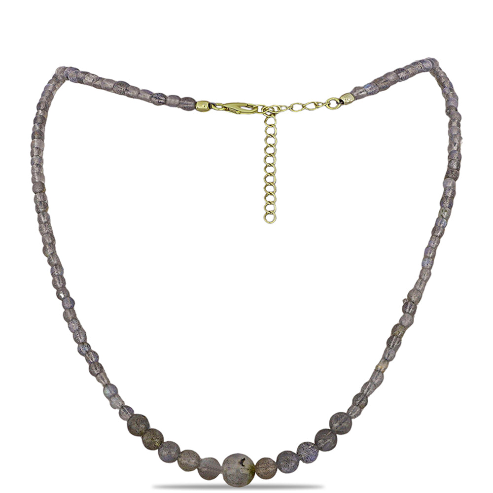 Collar de Plata Bañada en Oro con Labradorita