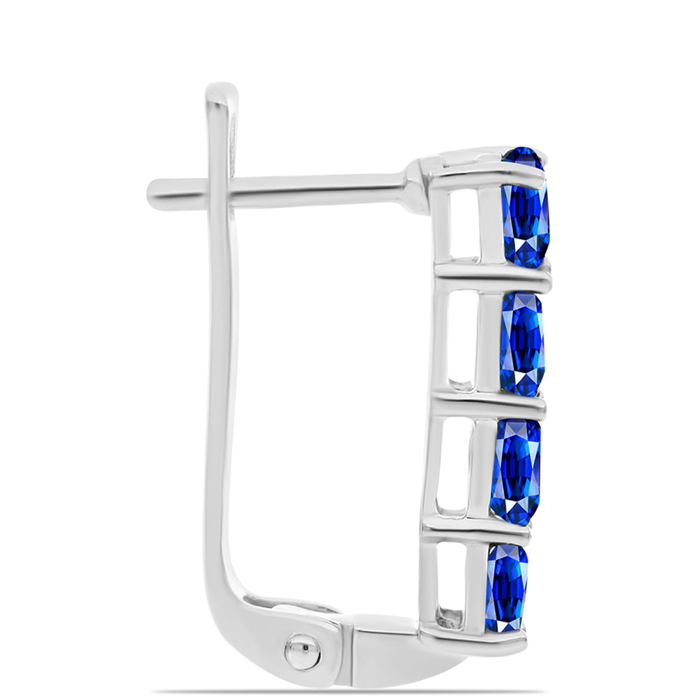 Pendientes de Plata con Zafiro Azul Australiano