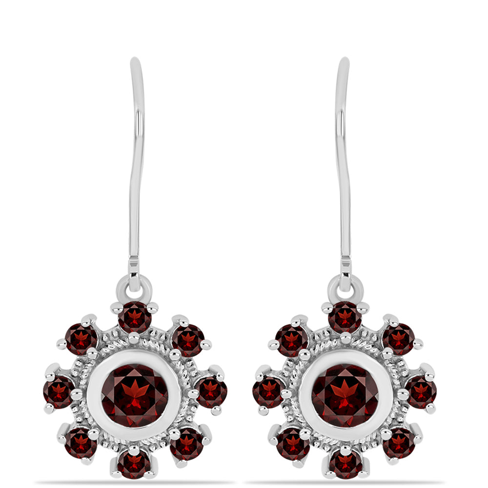 Pendientes de Plata con Granate Barton