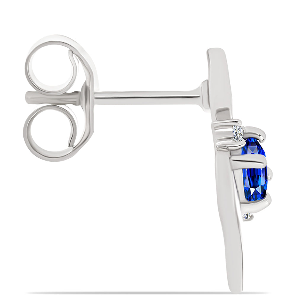 Pendientes de Plata con Zafiro Azul Australiano y Topacio Blanco