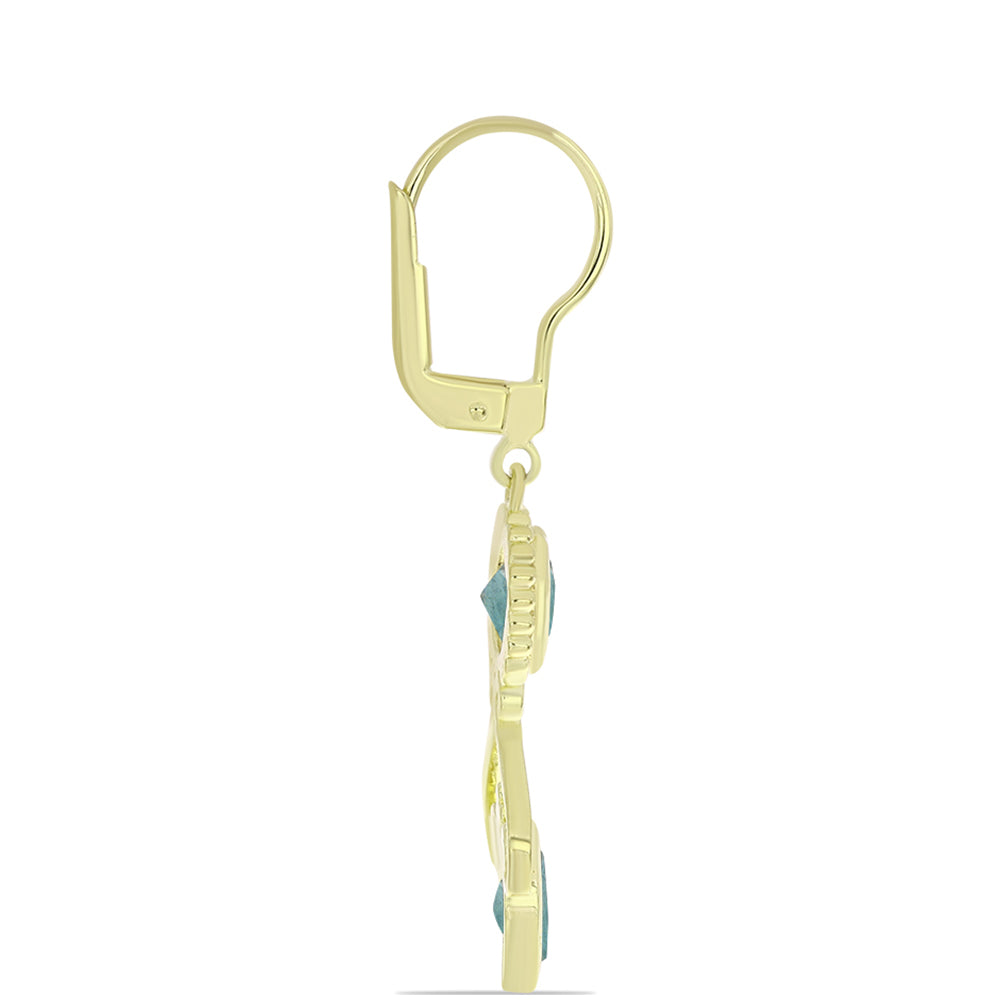 Pendientes de Plata Bañada en Oro con Labradorita