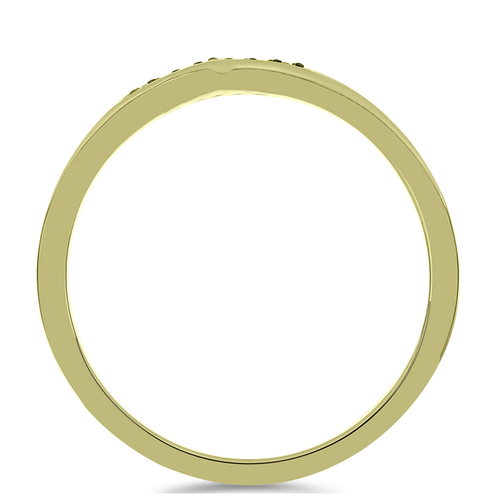 Anillo de Plata Bañada en Oro con Diamante Verde