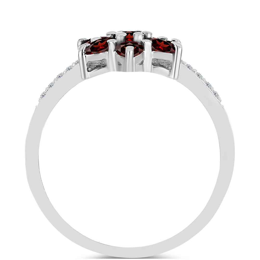 Anillo de Plata con Granate Barton y Topacio Blanco