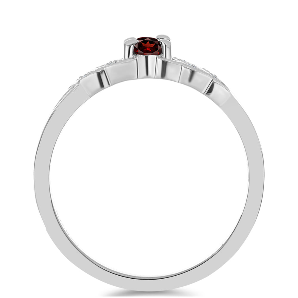 Anillo de Plata con Granate Barton y Topacio Blanco