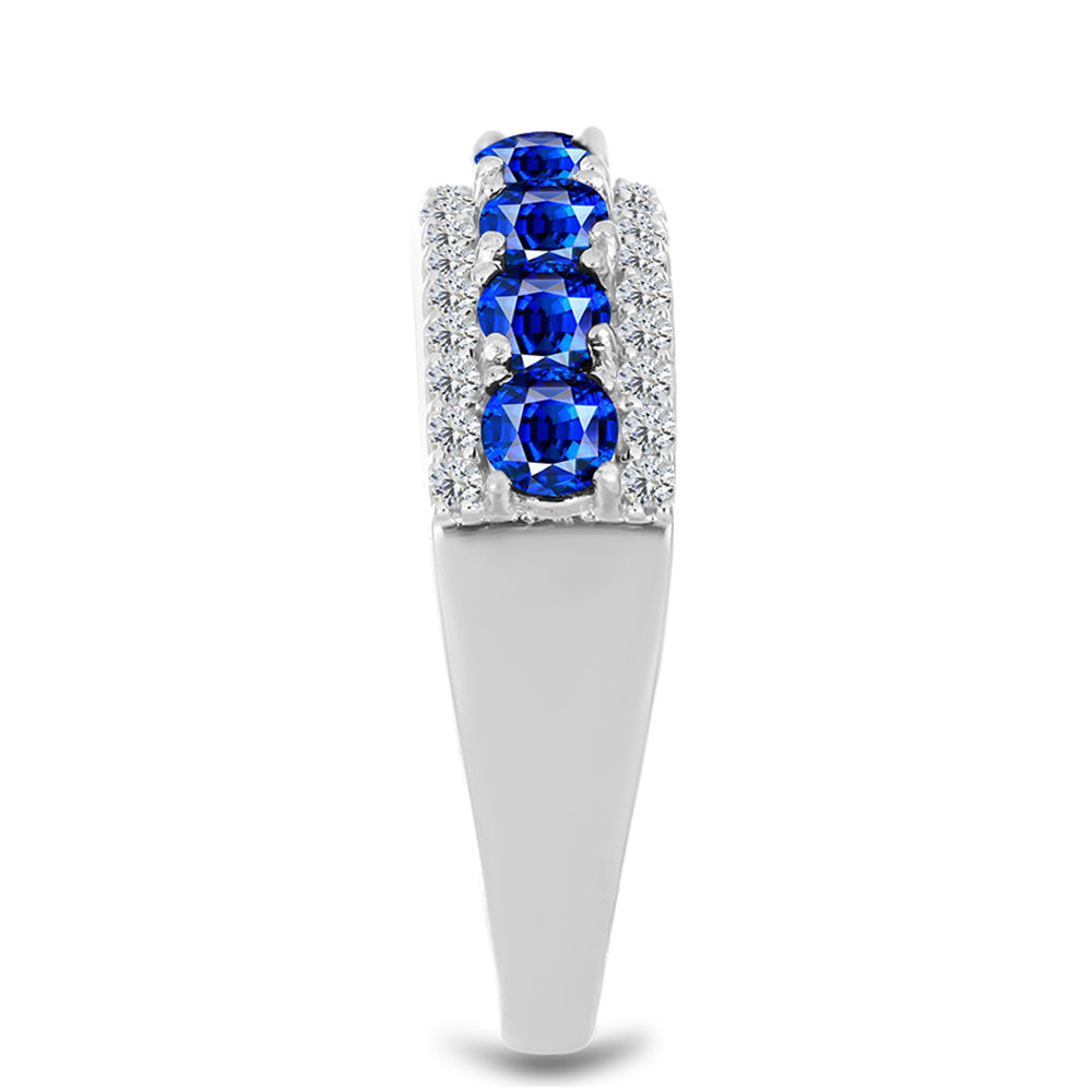Anillo de Plata con Zafiro Azul Australiano y Topacio Blanco