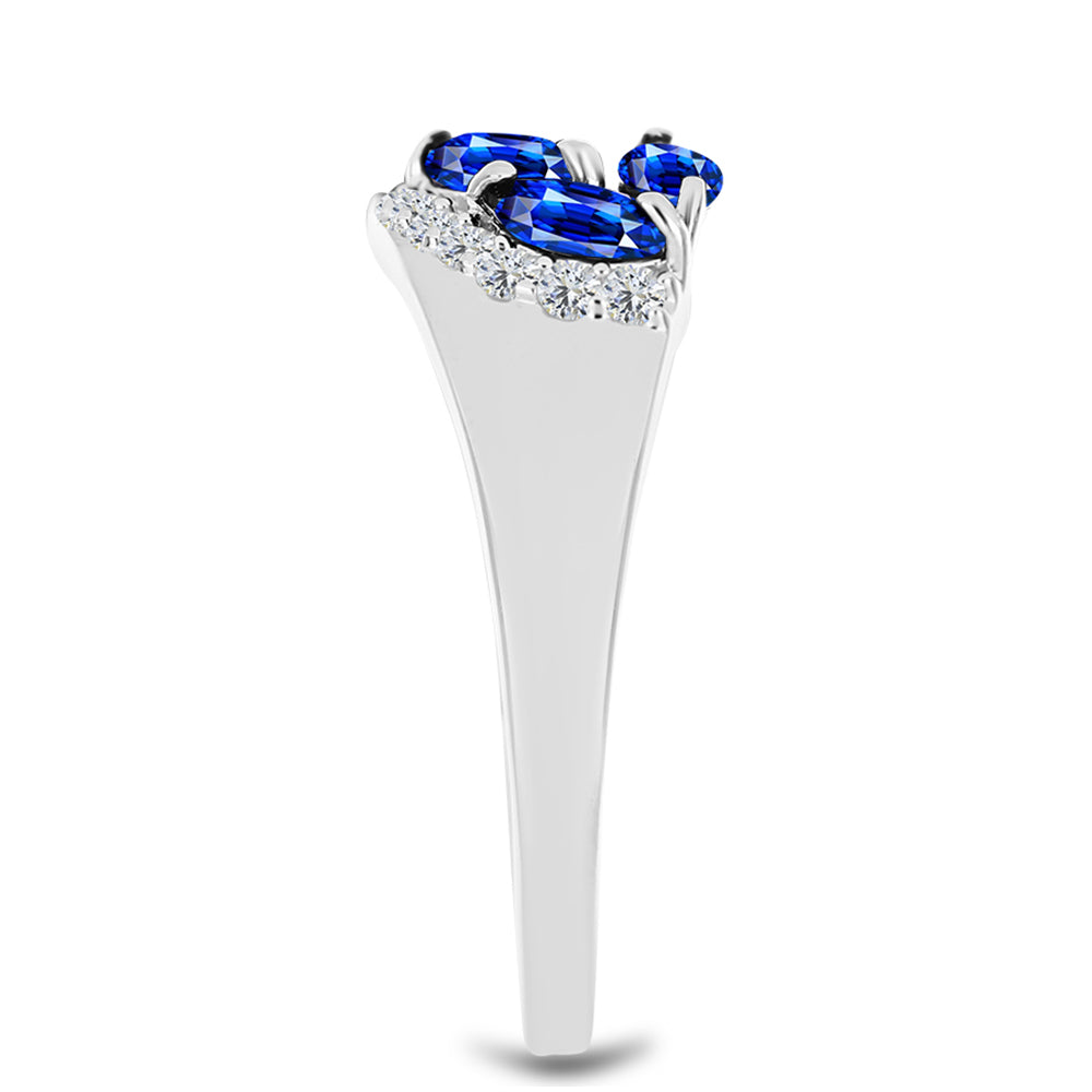 Anillo de Plata con Zafiro Azul Australiano y Topacio Blanco