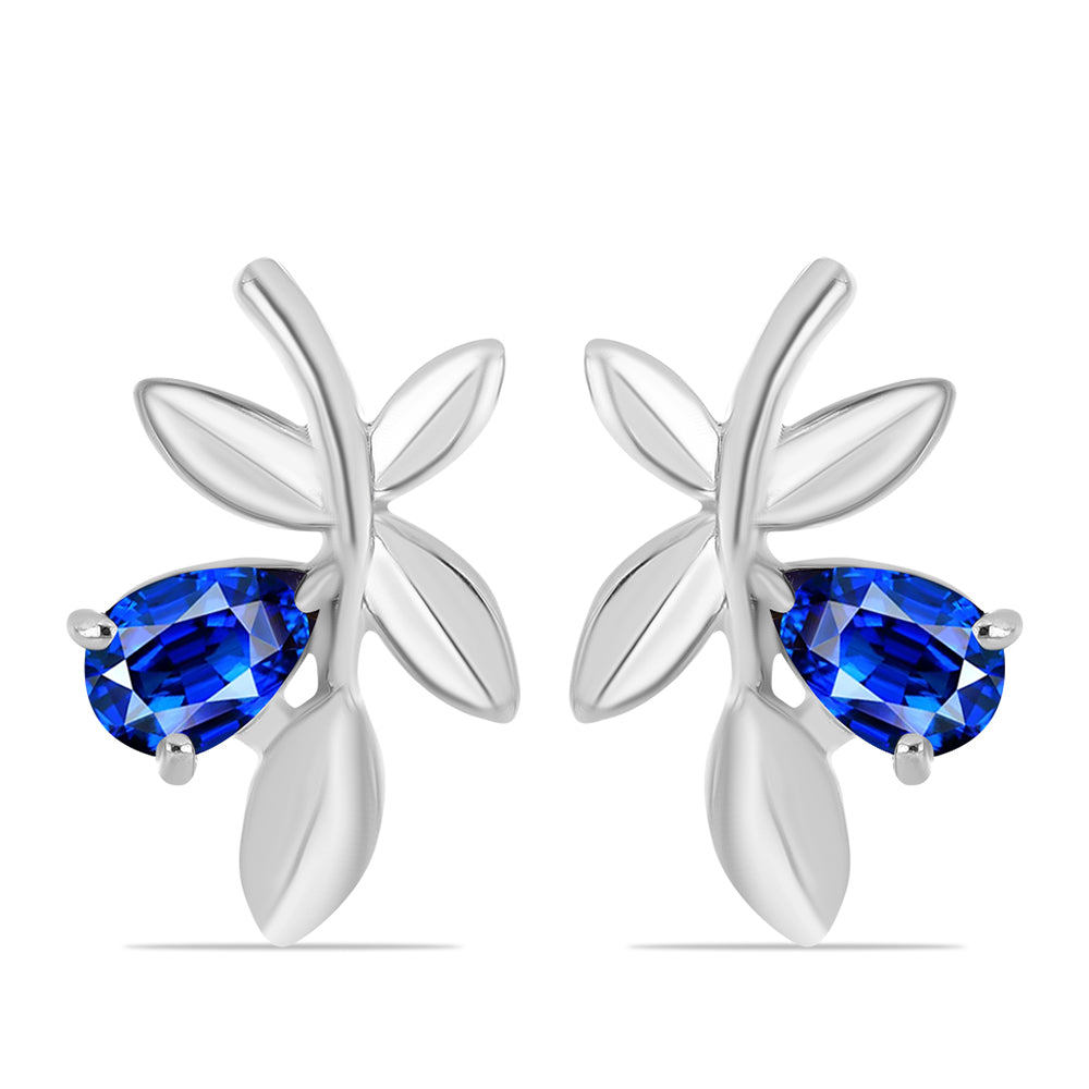 Pendientes de Plata con Zafiro Azul Australiano