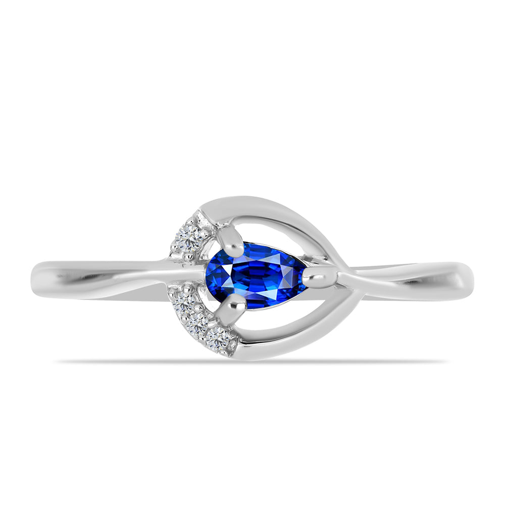 Anillo de Plata con Zafiro Azul Australiano y Topacio Blanco