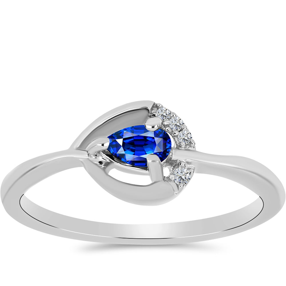 Anillo de Plata con Zafiro Azul Australiano y Topacio Blanco
