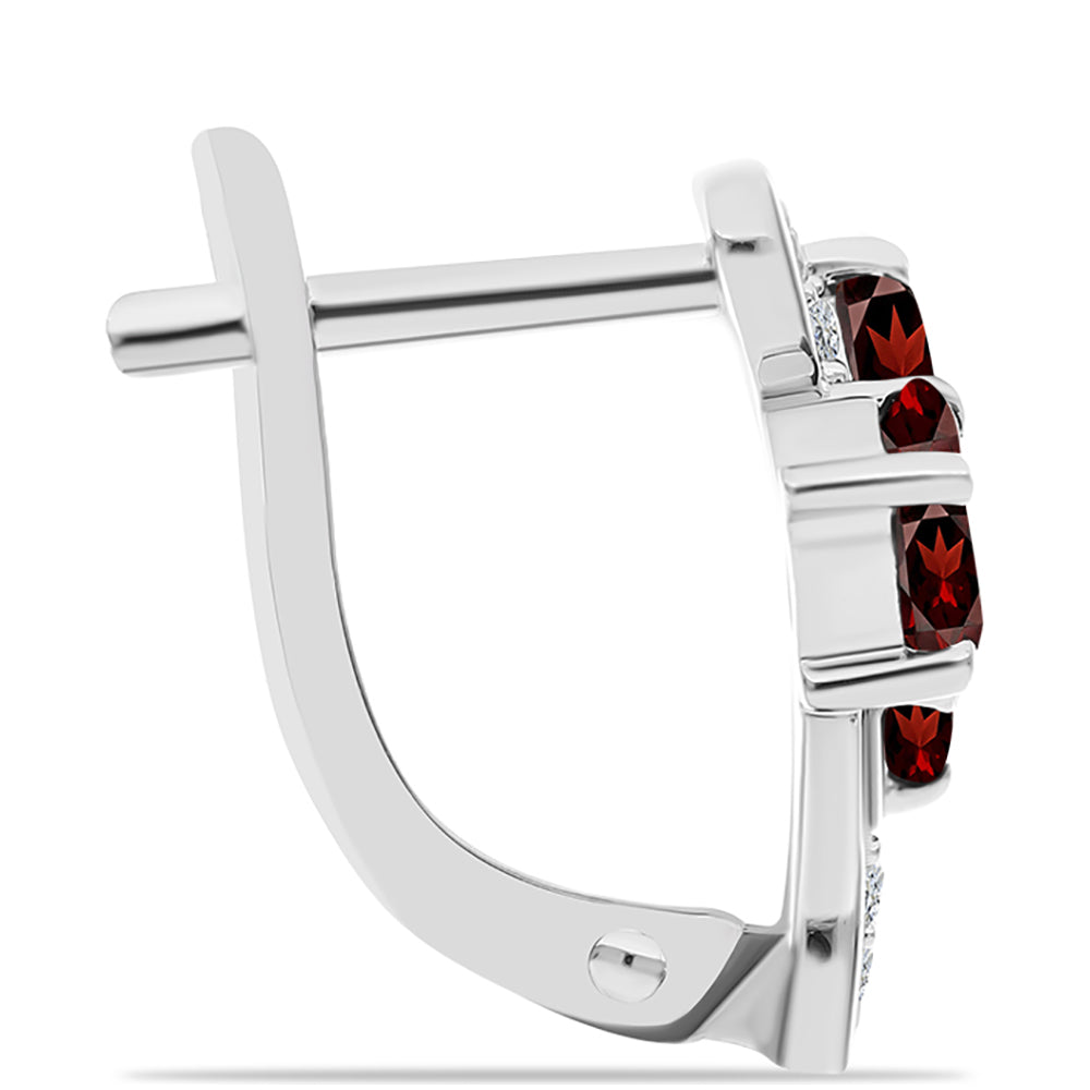 Pendientes de Plata con Granate Barton y Topacio Blanco