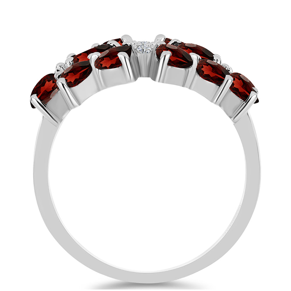 Anillo de Plata con Granate Barton y Topacio Blanco