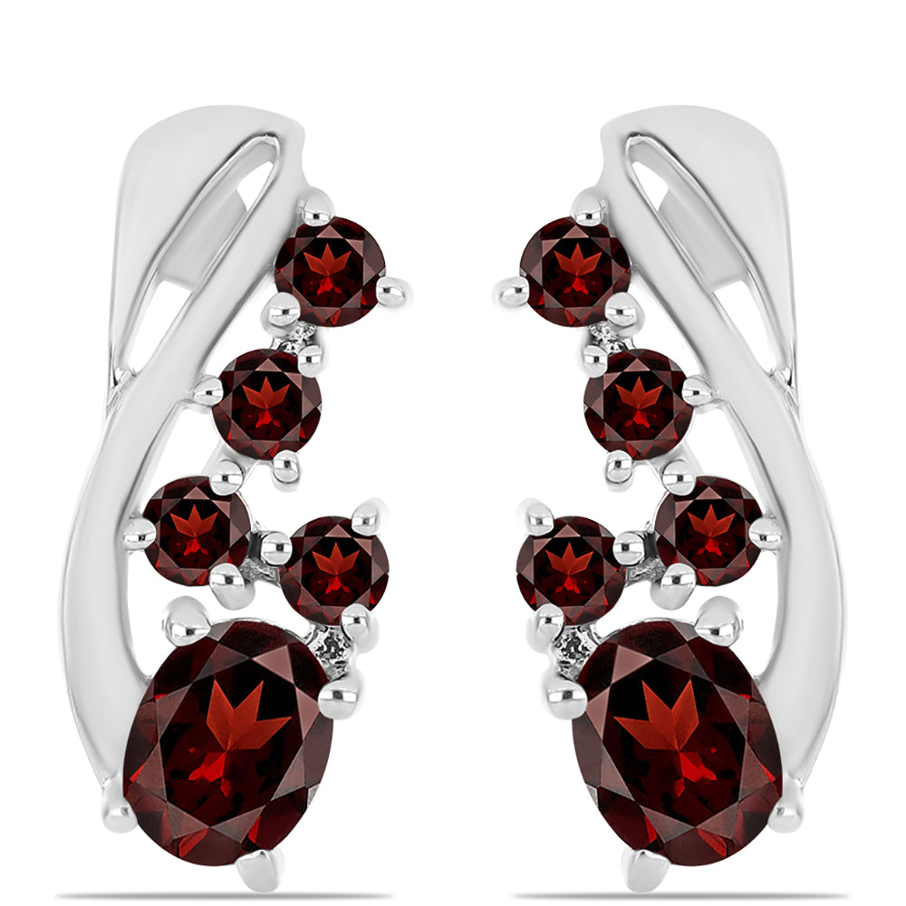 Pendientes de Plata con Granate Barton